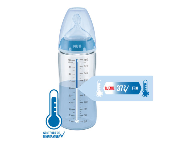 NUK FIRST CHOICE BIBERÃO PP 300 ML SI 1M-IND.TEMP