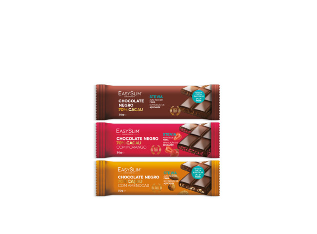 EASYSLIM CHOCOLAT NEGRO 70% MORANGO 30G