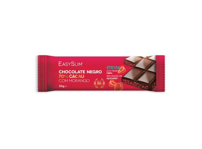 EASYSLIM CHOCOLAT NEGRO 70% MORANGO 30G