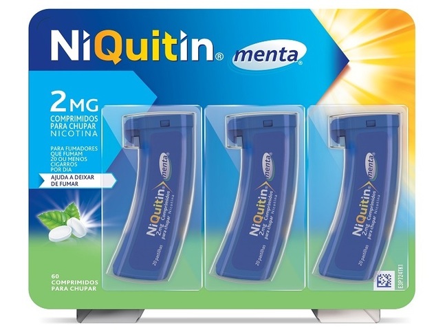 NIQUITIN MENTA , 2 MG RECIPIENTE MULTIDOSE 60 UNIDADE(S) COMP CHUPAR