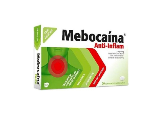 MEBOCAINA ANTI-INFLAM 1,2/3 MG 30 COMP CHUPAR