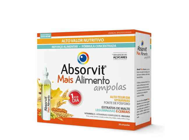 ABSORVIT MAIS ALIMENTO AMPOLAS 15ML X20