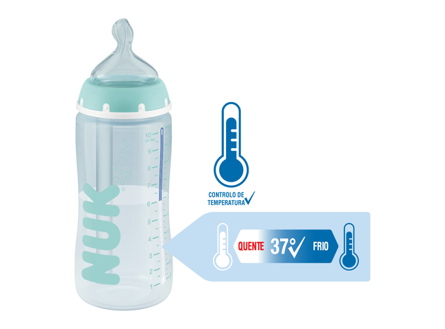 NUK FIRST CHOICE BIBERÃO PP 300 ML SI 1M-AC-I.TEMP (Anti cólica)