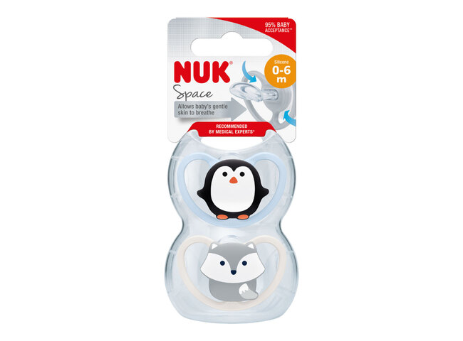 NUK CHUPETA SPACE SILICONE SIZE 1 - 2 UNIDADES