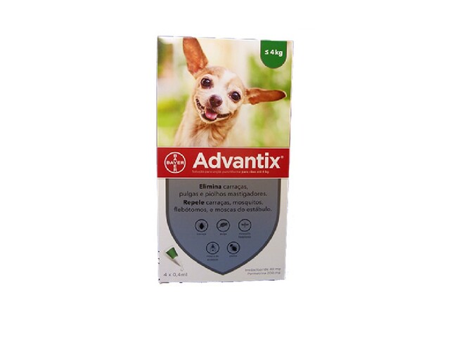 ADVANTIX 40 CAO INFERIOR 4 KG 4 PIPETAS