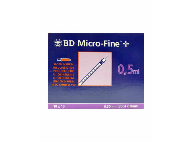 BD MICRO-FINE+ SERINGA INS 8MM 10X0,5M