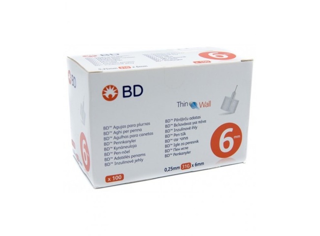 BD THIN WALL AGULHAS 6MM 100 N.D.