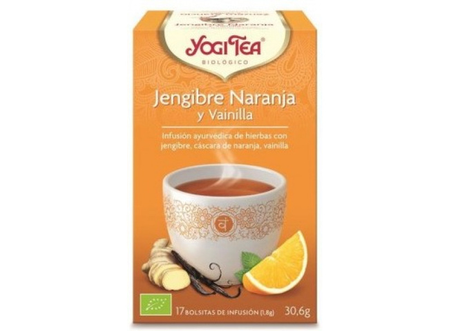 YOGI TEA BIO GENGIBRE, LARANJA E BAUNILHA 17 SAQ