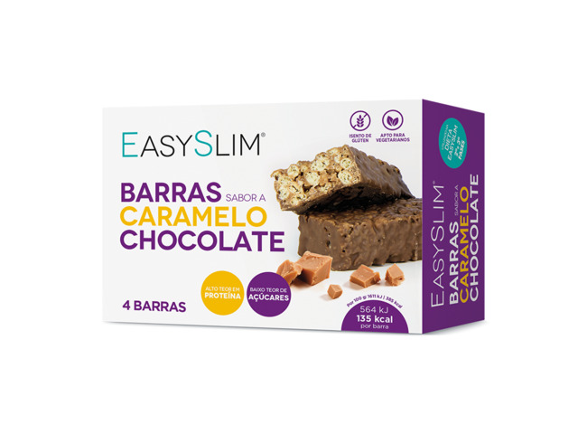 EASYSLIM BARRA SABOR A CARAMELO CHOCOLATE 45G X 4