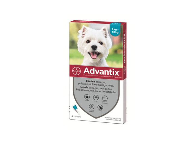 ADVANTIX 100 CAO 4-10 KG 4 PIPETAS