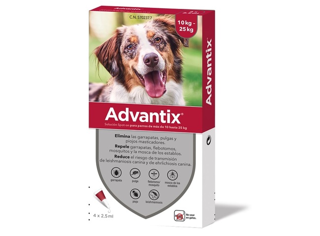 ADVANTIX 250 CAO 10-25 KG 4 PIPETAS