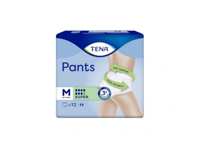 TENA PANTS CUECAS SUPER M X 12